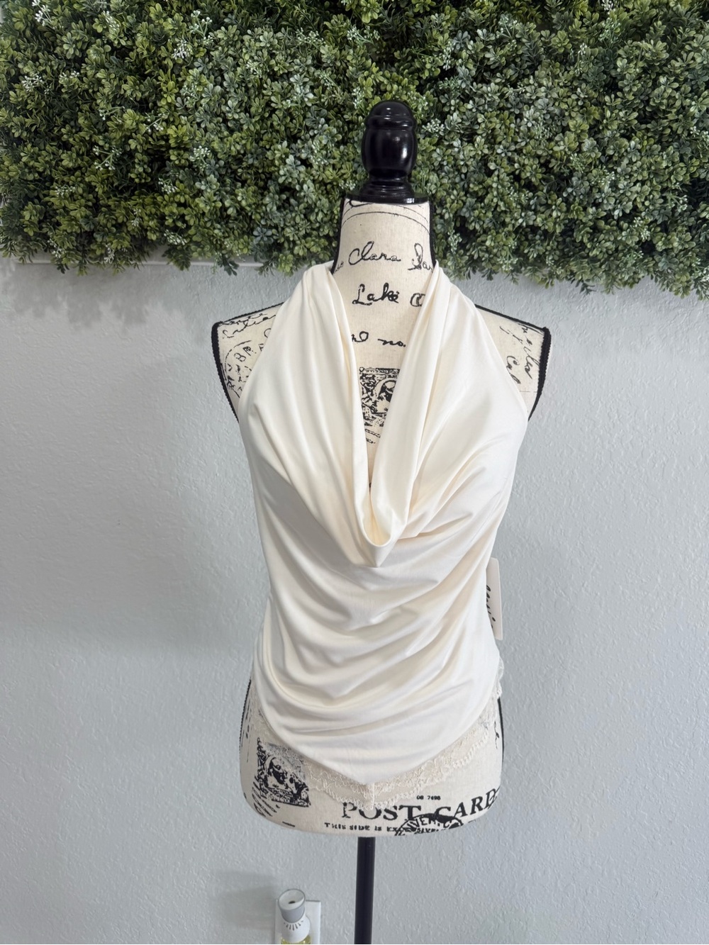 aerie Cream Draped Halter Cowl Top